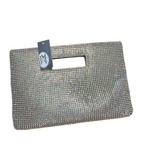 Jessica McClintock Rhinestone Cutout Handle Clutch – Y2K Evening Bag ✨